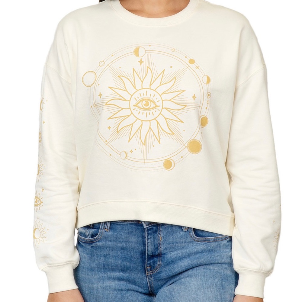 Juniors Celestial Graphic Sweatshirt New W| Tags